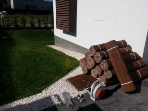 Cerramiento de mimbre para jardín