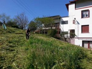 limpieza y desbroce en caserio de Lezo