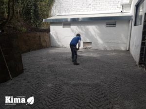 Decoracion de patio con grava
